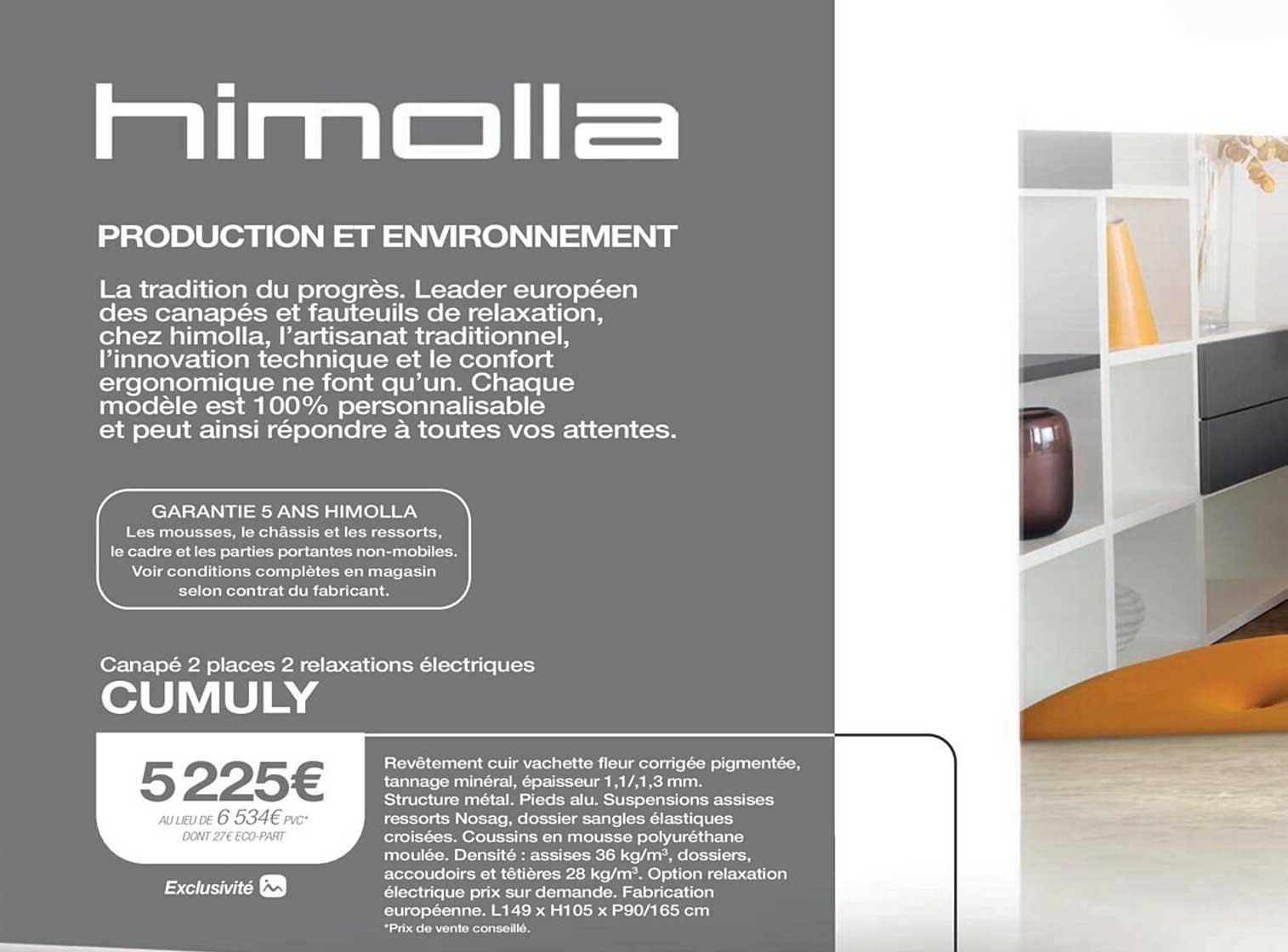 canapé 2 places 2 relaxations électriques cumuly