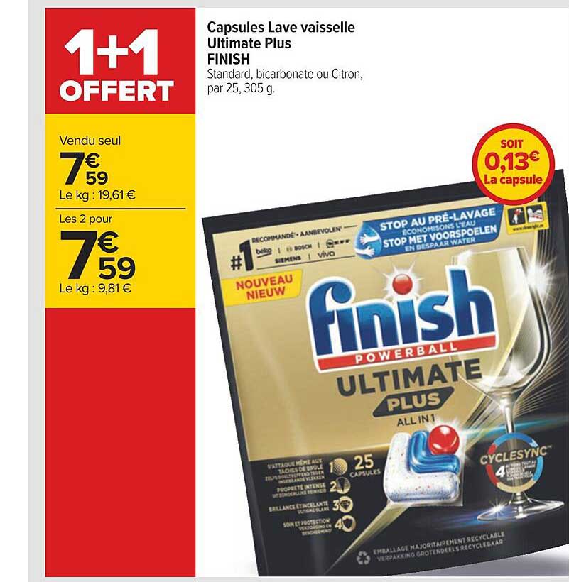 capsules lave vaisselle ultimate plus finish