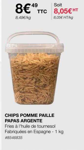 chips pomme paille papas argente