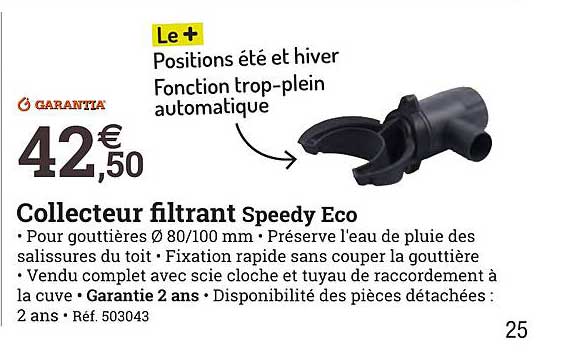 collecteur filtrant speedy éco