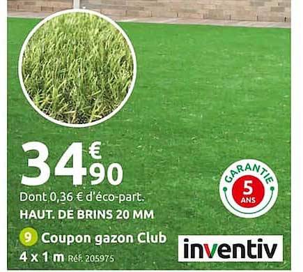 Coupon Gazon Club 4 X 1 M Inventiv