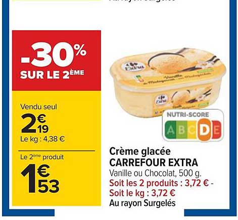 Crème Glacée Carrefour Extra