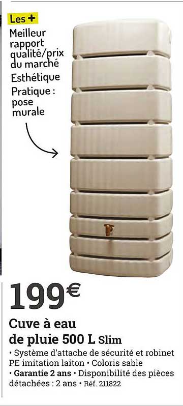 cuve à eau de pluie 500l slim
