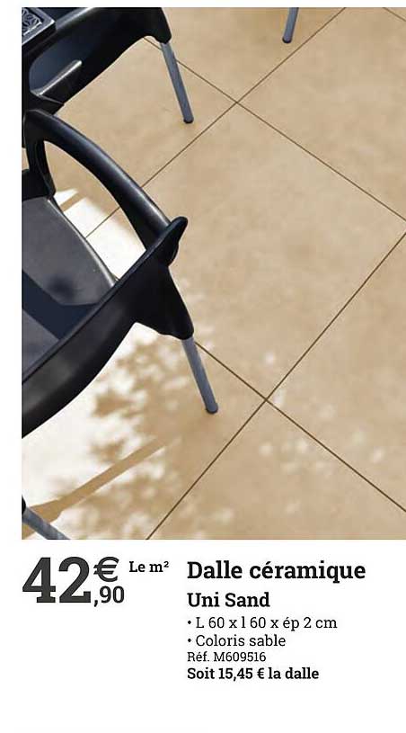 dalle céramique uni sand