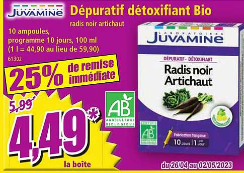 dépuratif détoxifiant bio juvamine