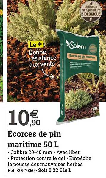 écorces de pin maritime 50l solem