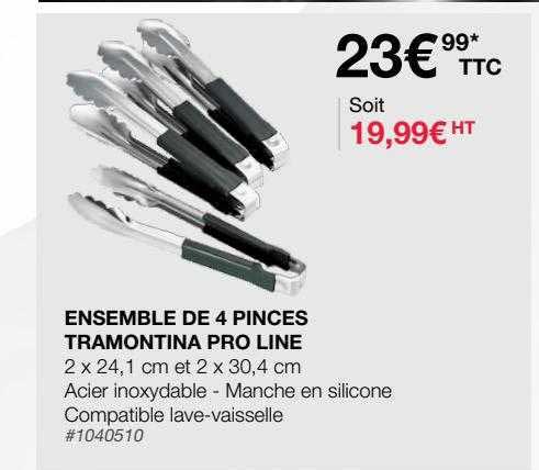 ensemble de 4 pinces tramontina pro line