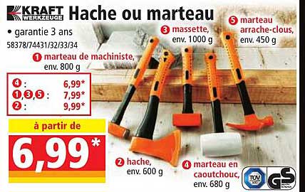 hache ou marteau kraft werkzeuge