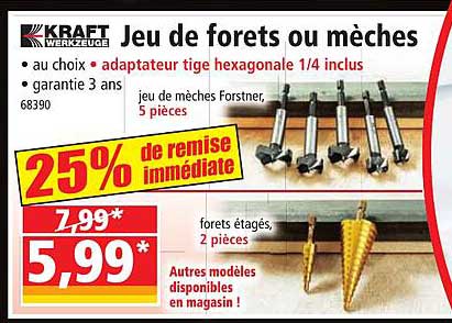 jeu de forets ou mèches kraft werkzeuge