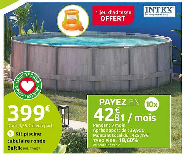 kit piscine tubulaire ronde baltik