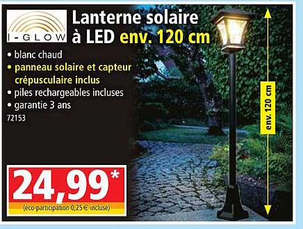 lanterne solaire à led env. 120 cm i-glow