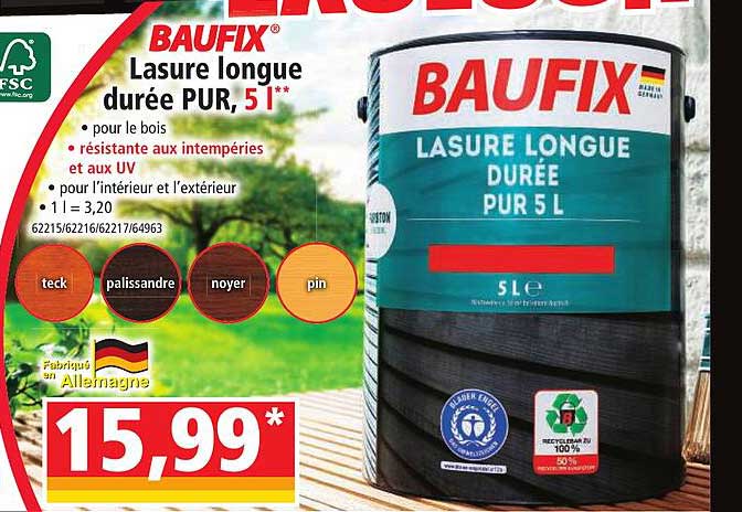 lasure longue durée pur, 5 l baufix