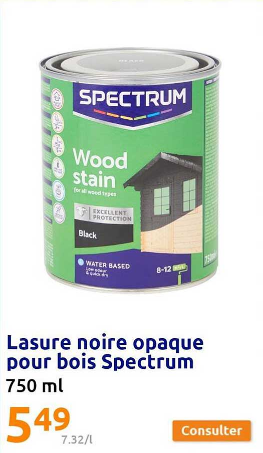 lasure noire opaque pour bois spectrum