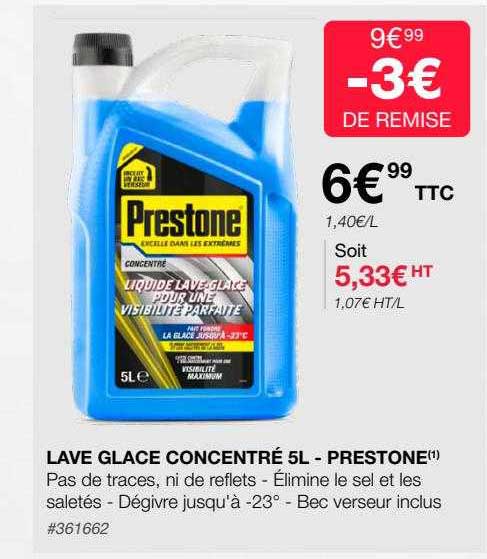 lave glace concentré 5l - prestone