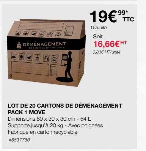 Lot De 20 Cartons De Déménagement Pack 1 Move