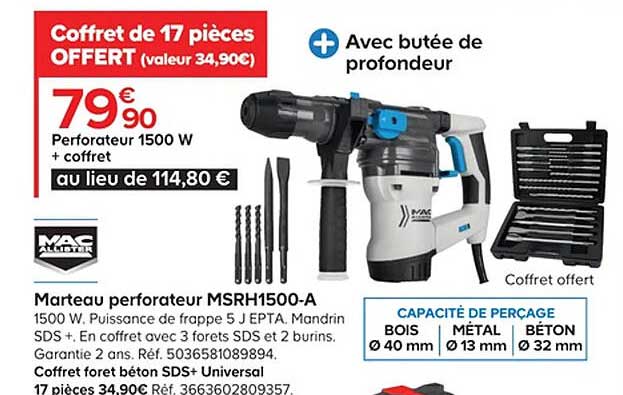 marteau perforateur msrh1500-a mac allister