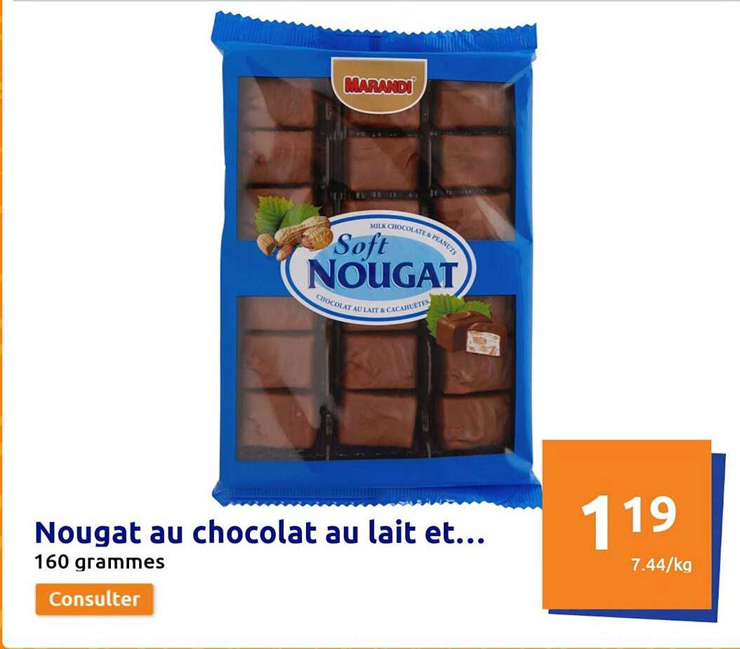 nougat au chocolat au lait et...