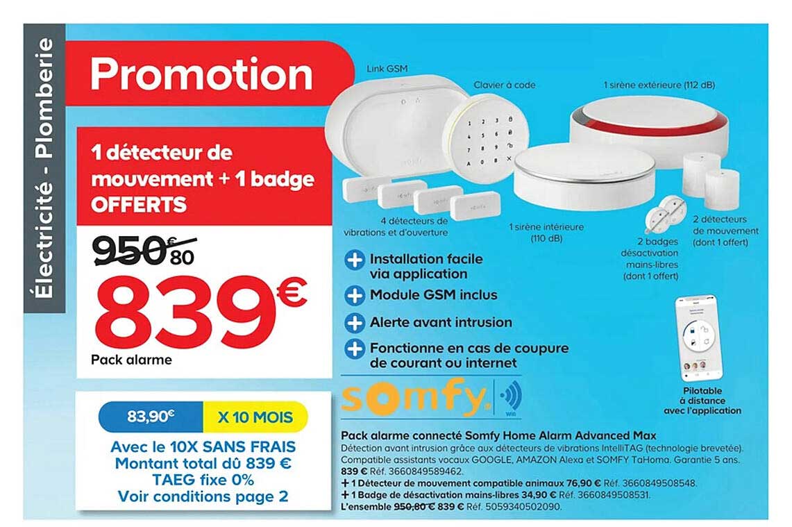 pack alarme connecté somfy home alarm advanced max