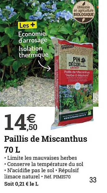 paillis de miscanthus 70l