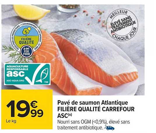 Pavé De Saumon Atlantique Filière Qualité Carrefour Asc