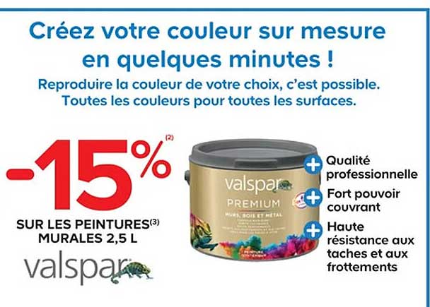 peintures murales 2,5 l valspar