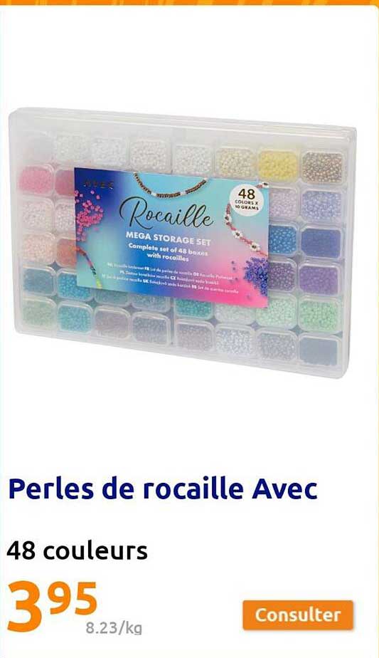 perles de rocaille avec