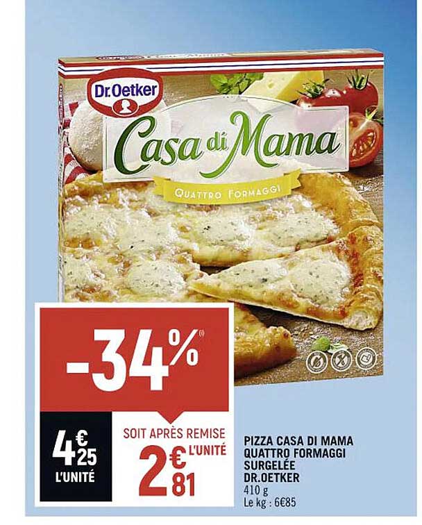 pizza casa di mama quattro formaggi surgelée dr.oetker