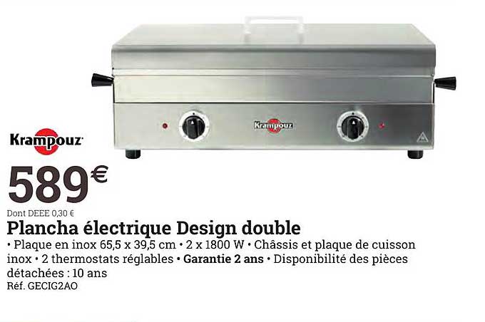 Plancha électrique Design Double Krampouz