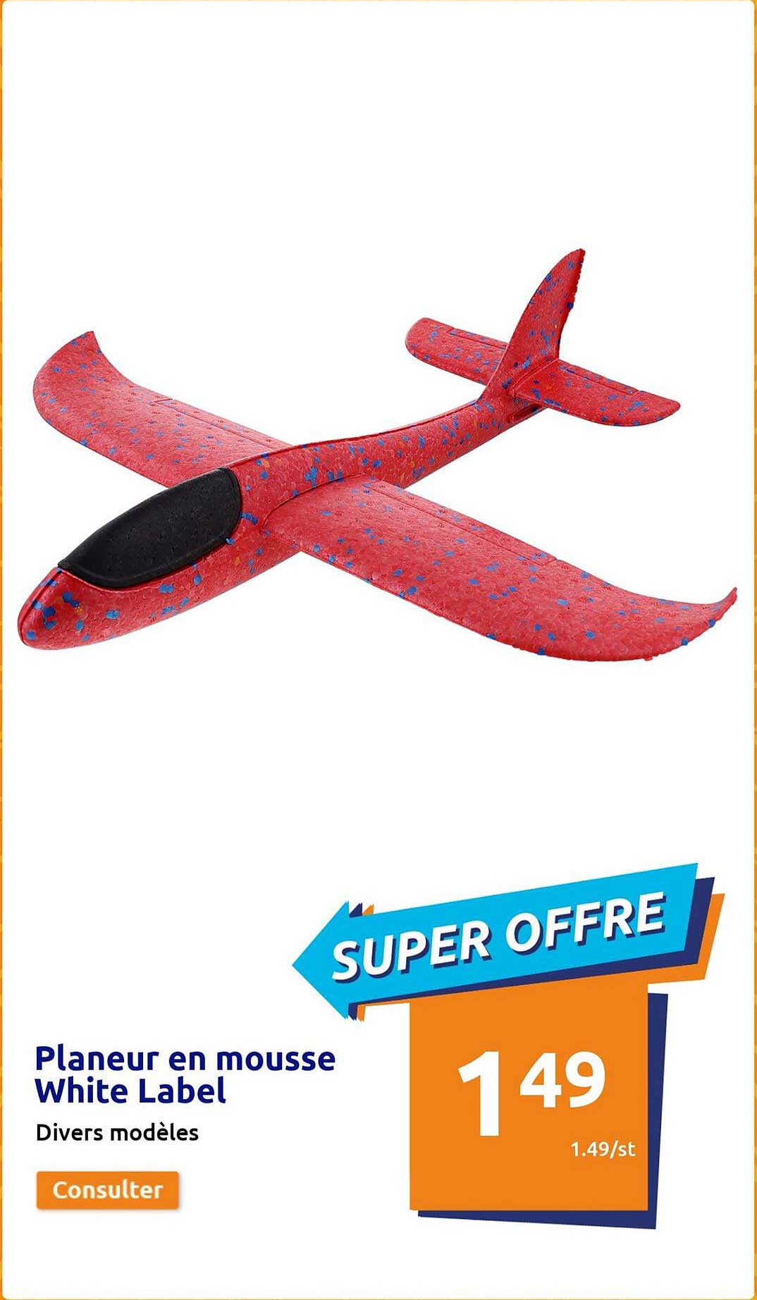 Planeur En Mousse White Label