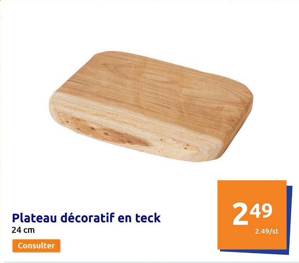 plateau décoratif en teck