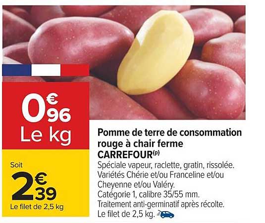 Pomme De Terre De Consommation Rouge à Chair Ferme Carrefour