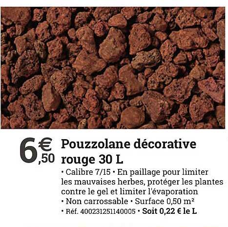 pouzzolane décorative rouge 30l
