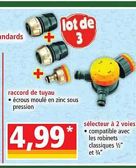 raccord de tuyau, sélecteur à 2 voies