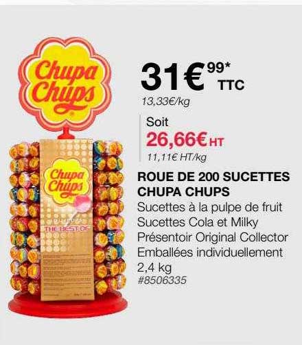 roue de 200 sucettes chupa chups