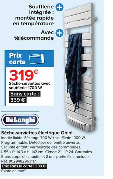 sèche-serviettes électrique ghibli deLonghi