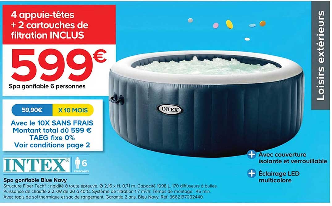 Spa Gonflable Blue Navy Intex