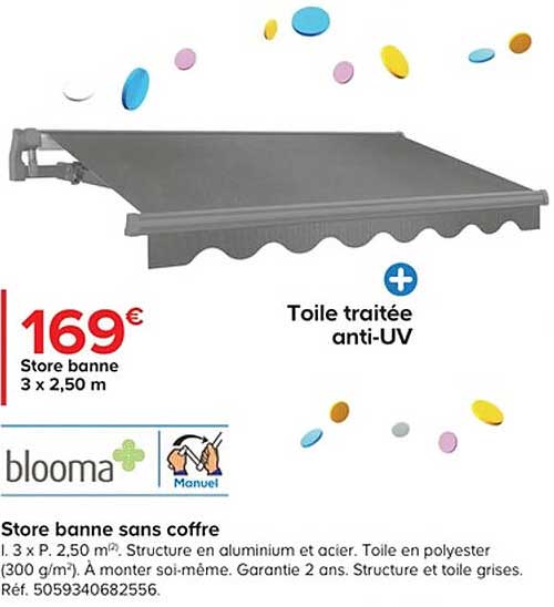 store banne sans coffr blooma