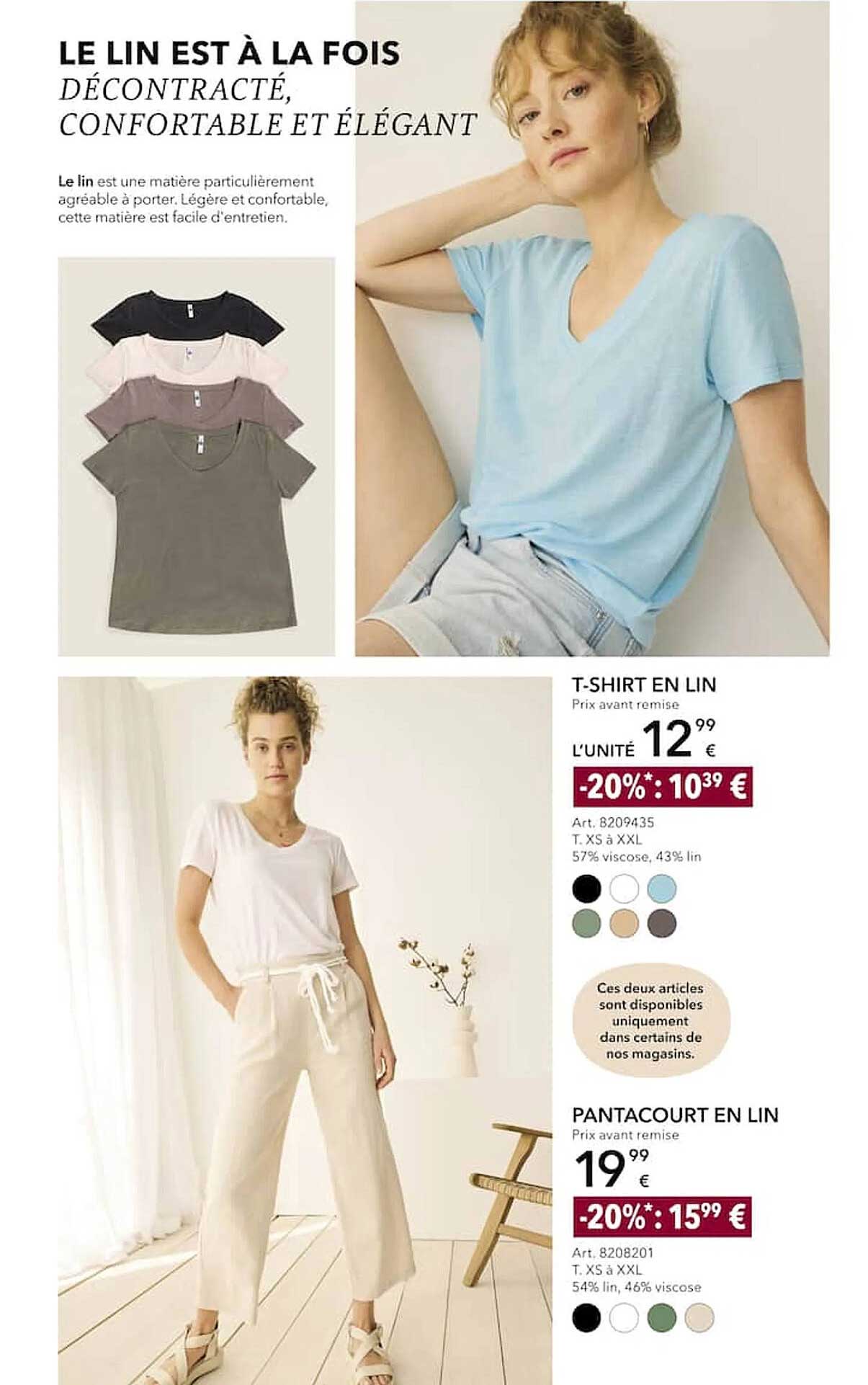 t-shirt en lin, pantacourt en lin