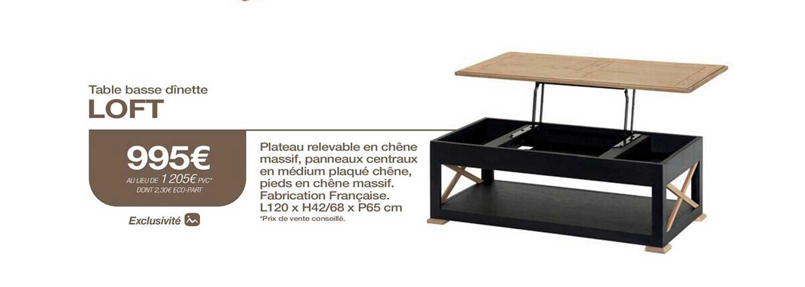 table basse dînette loft