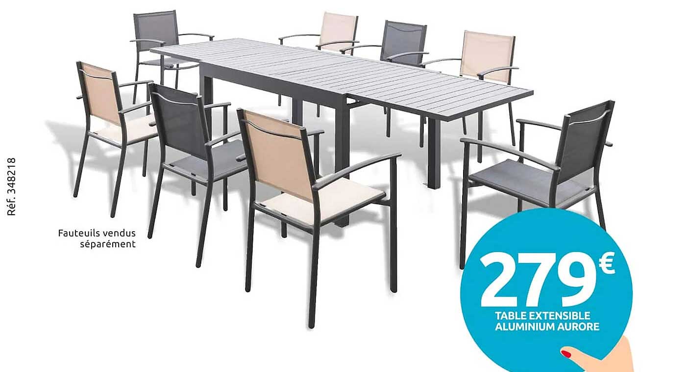 table extensible aluminium aurore