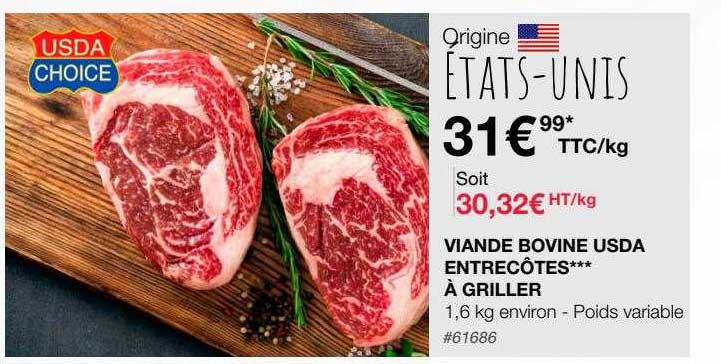 viande bovine usda entrecôtes à griller