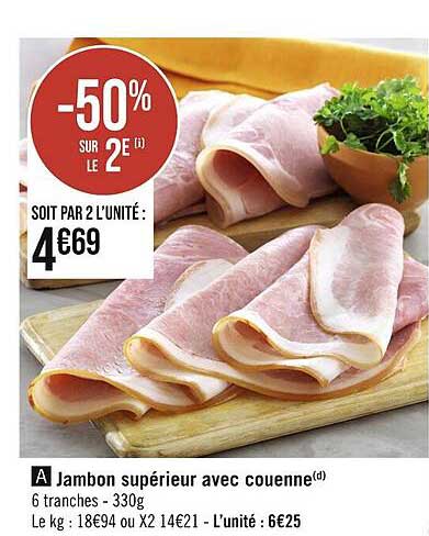 Jambon Supérieur Avec Couenne
