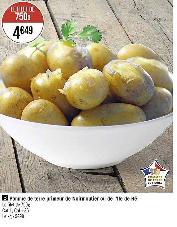 pomme de terre primeur de noirmoutier ou de l'île de ré