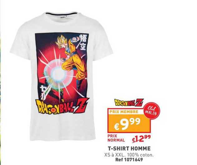 t-shirt homme dragon ball z