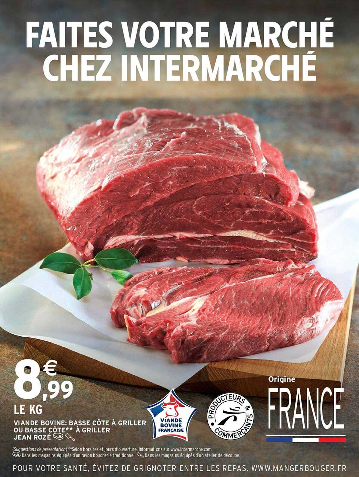 Viande Bovine : Basse Côte à Griller Ou Basse Côte**à Griller Jean Rozé