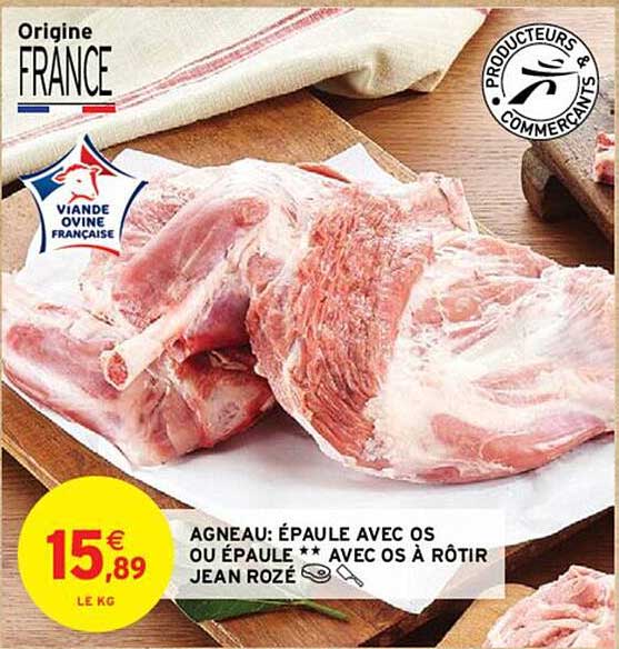 agneau : épaule avec os ou épaule**avec os à rôtir jean rozé