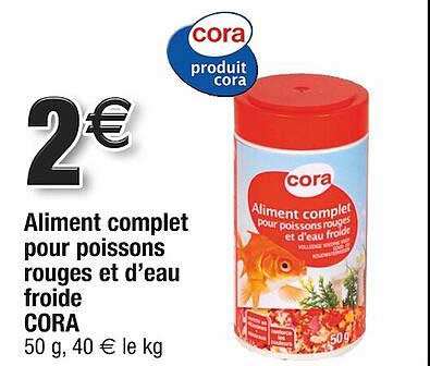 aliment complet pour poissons rouges et d'eau froide cora