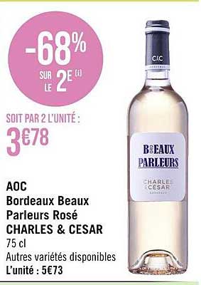 aoc bordeaux beaux parleurs rosé charles & césar