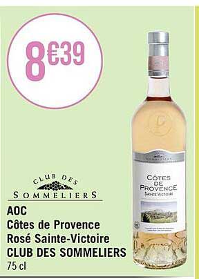 aoc côtes de provence rosé sainte-victoire club des sommeliers