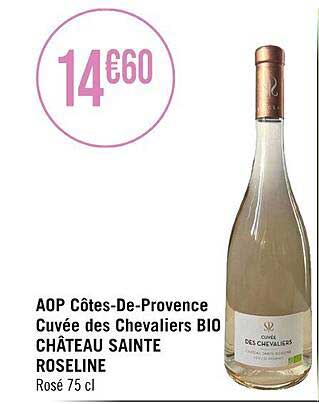 aop côtes-de-provence cuvée des chevaliers bio château sainte roseline